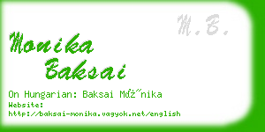 monika baksai business card